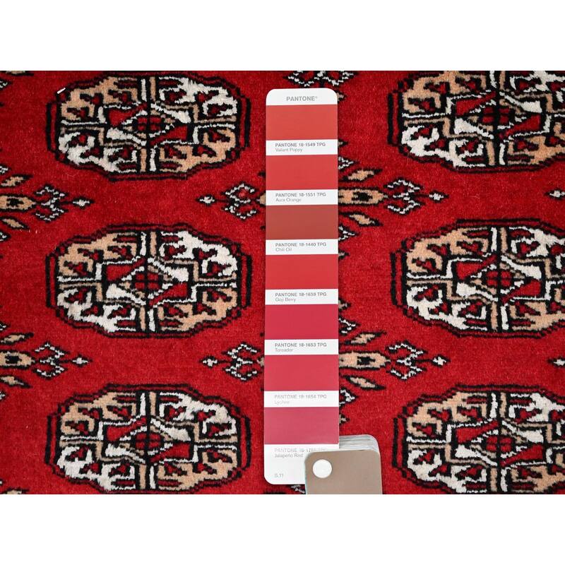 Shahbanu Rugs Crimson Red Princess Bokara with Tribal Medallions